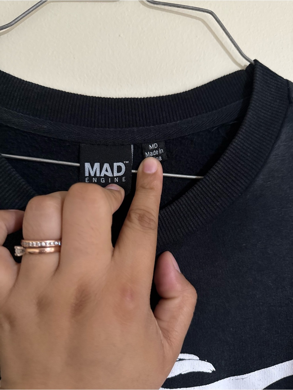 MAD Engine Black Graphic Pullover with White Print M NWT - Picture 2 of 6